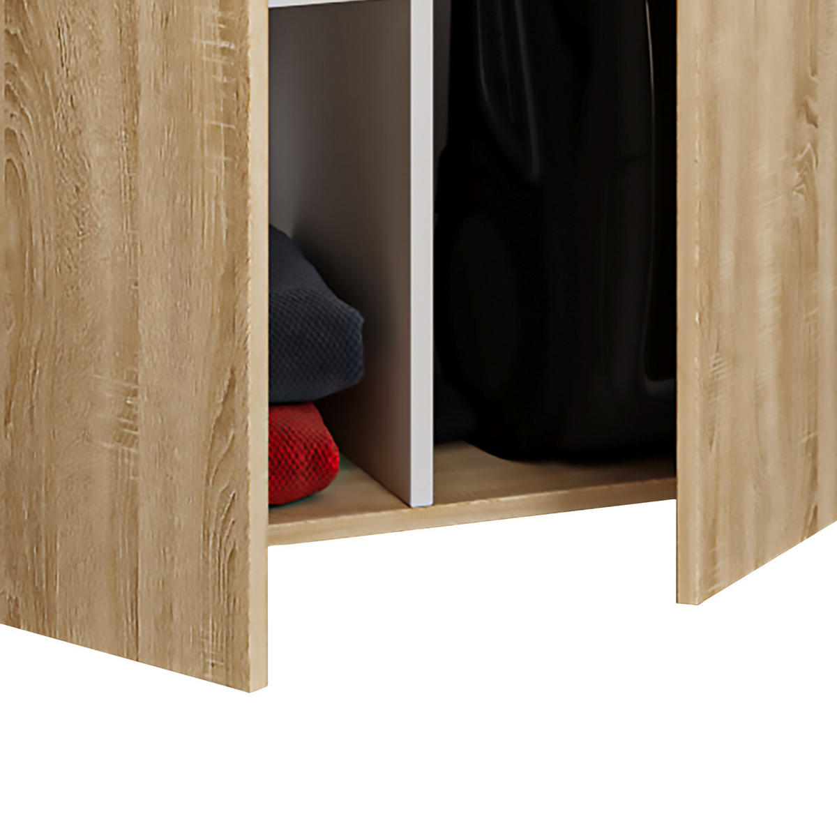 MEHRZWECKSCHRANK 70/223/39 cm  in Sonoma Eiche  - Schwarz/Grau, MODERN, Holzwerkstoff/Kunststoff (70/223/39cm) - MID.YOU