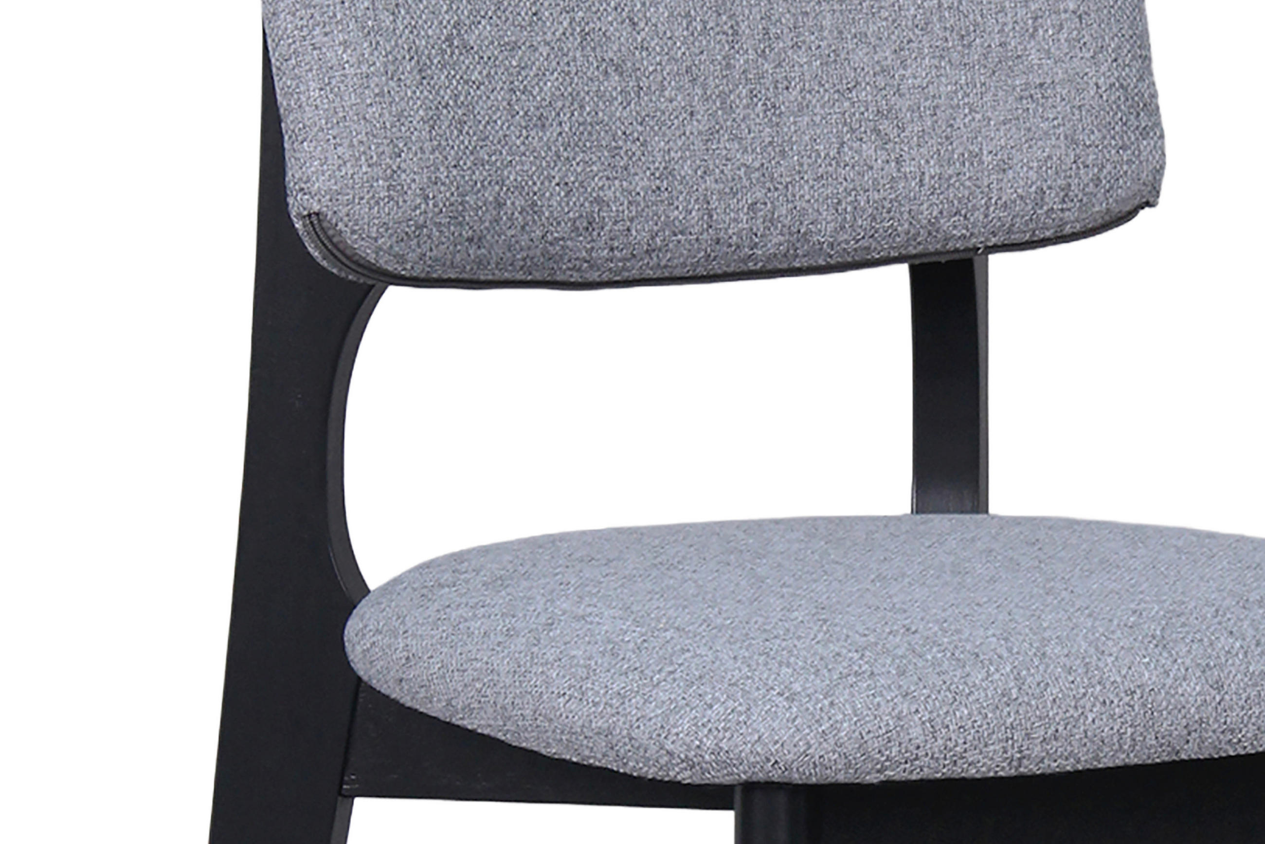 Thumbnail - Mid.you Stuhl-Set, Grau, Schwarz, Holz, Textil, Kautschukholz, massiv, eckig, 48x87x54 cm, FSC Mix, Esszimmer, Stühle, E...