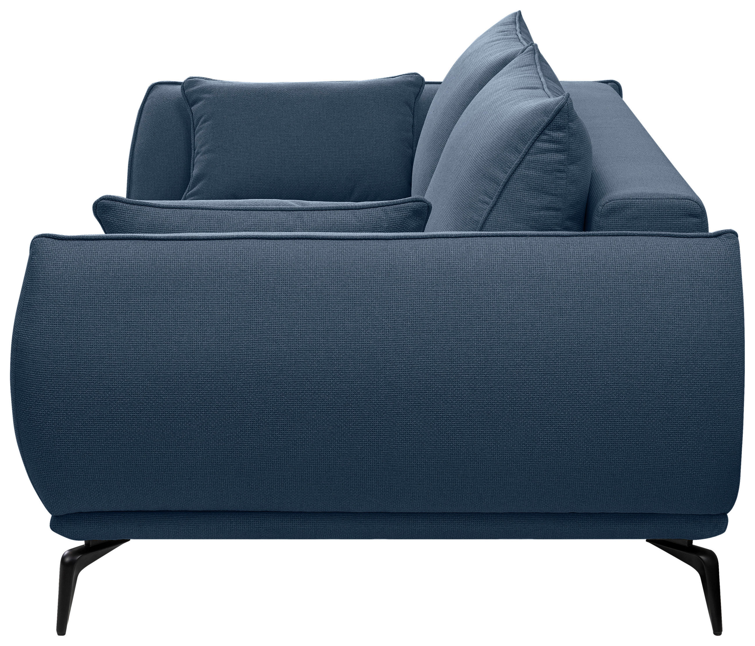 2-SITZER-SOFA in Webstoff Dunkelblau  - Schwarz/Dunkelblau, MODERN, Textil/Metall (208/86/118cm) - MID.YOU