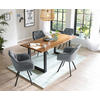 TISCHGRUPPE Grau, Cognac  - Cognac/Grau, MODERN, Holz/Textil (160/85/77cm) - Livetastic