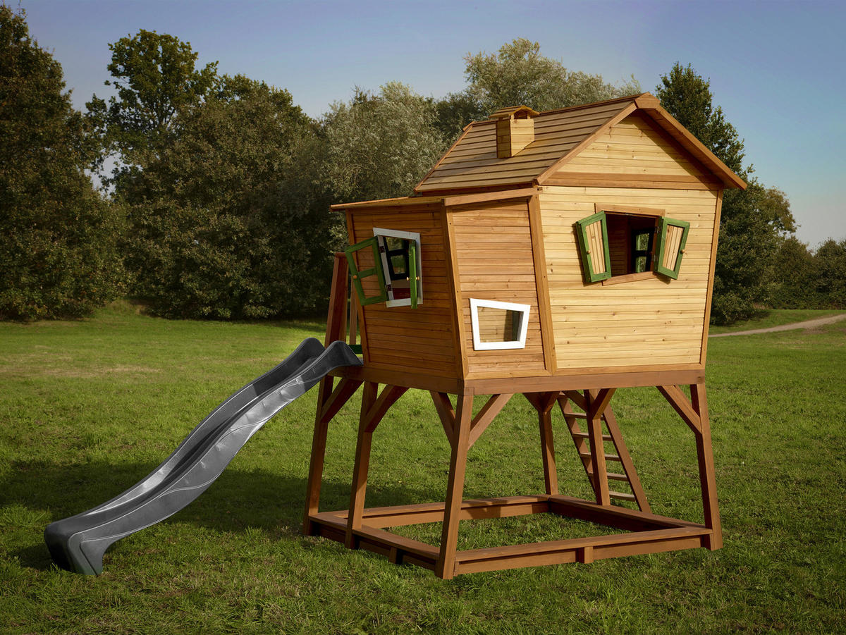 SPIELTURM 432/288/193 cm  - Braun/Grau, KONVENTIONELL, Holz (432/288/193cm) - Ambia Garden