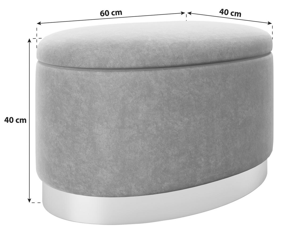 HOCKER Samt Dunkelblau  - Goldfarben/Dunkelblau, LIFESTYLE, Textil (60/40/40cm) - Playboy