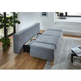 SCHLAFSOFA Webstoff Grau Rückenkissen, Bettkasten, Schlaffunktion, Rücken echt, Armteilverstellung, Liegefläche im Originalstoff  - Eichefarben/Grau, KONVENTIONELL, Holz/Textil (202/90/97cm) - Carryhome