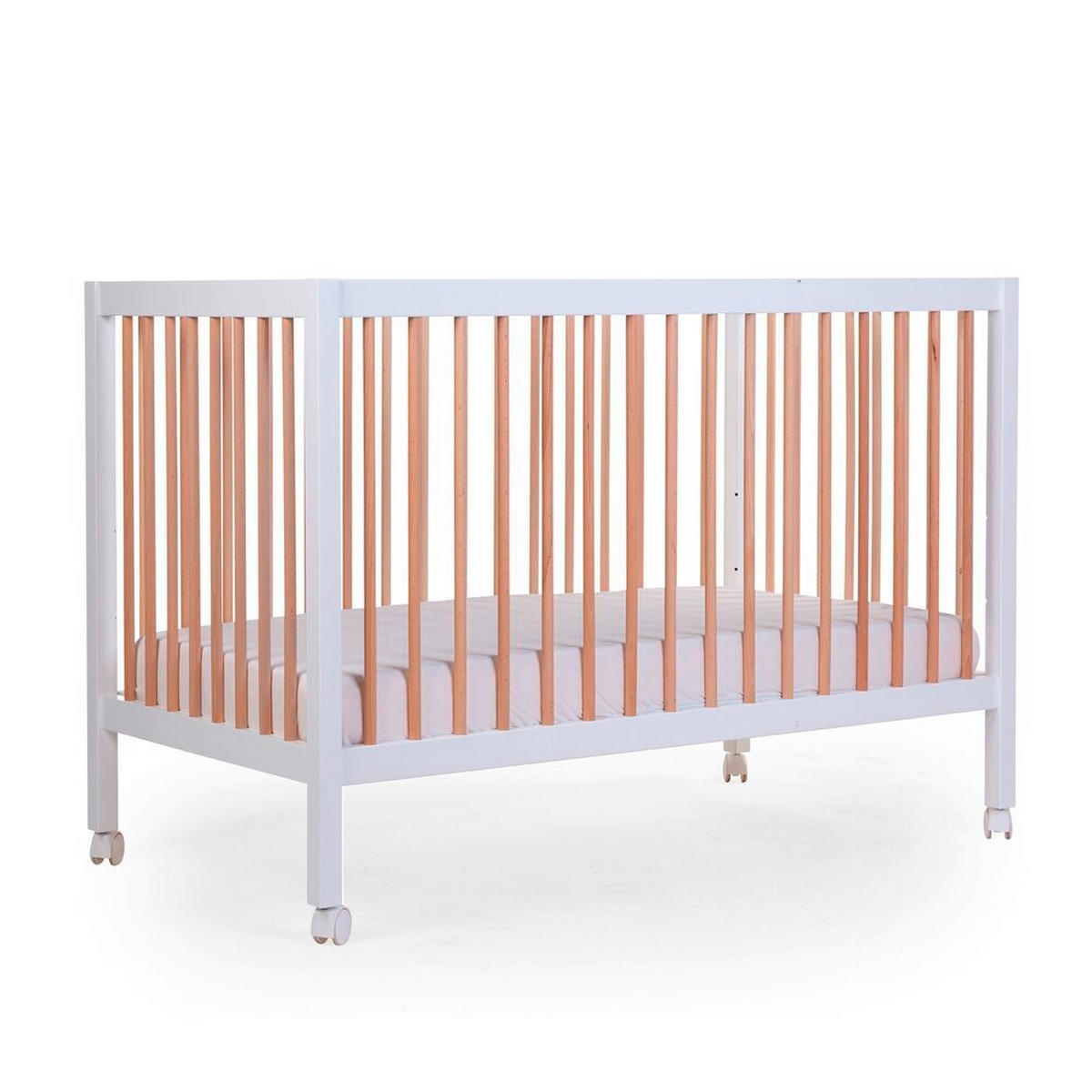 GITTERBETT    - Weiß/Baltimorefarben, Basics, Holz (122/74/120cm) - Childhome