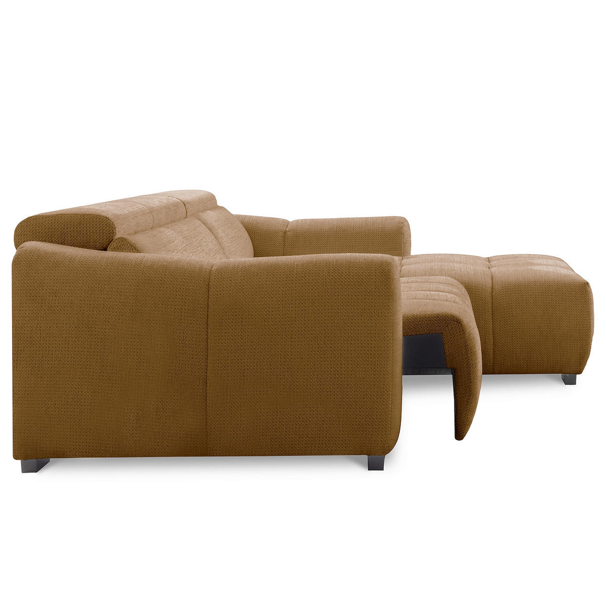 ECKSOFA  Webstoff Rostfarben  - Rostfarben/Schwarz, Design, Kunststoff/Textil (274/177cm) - Livetastic