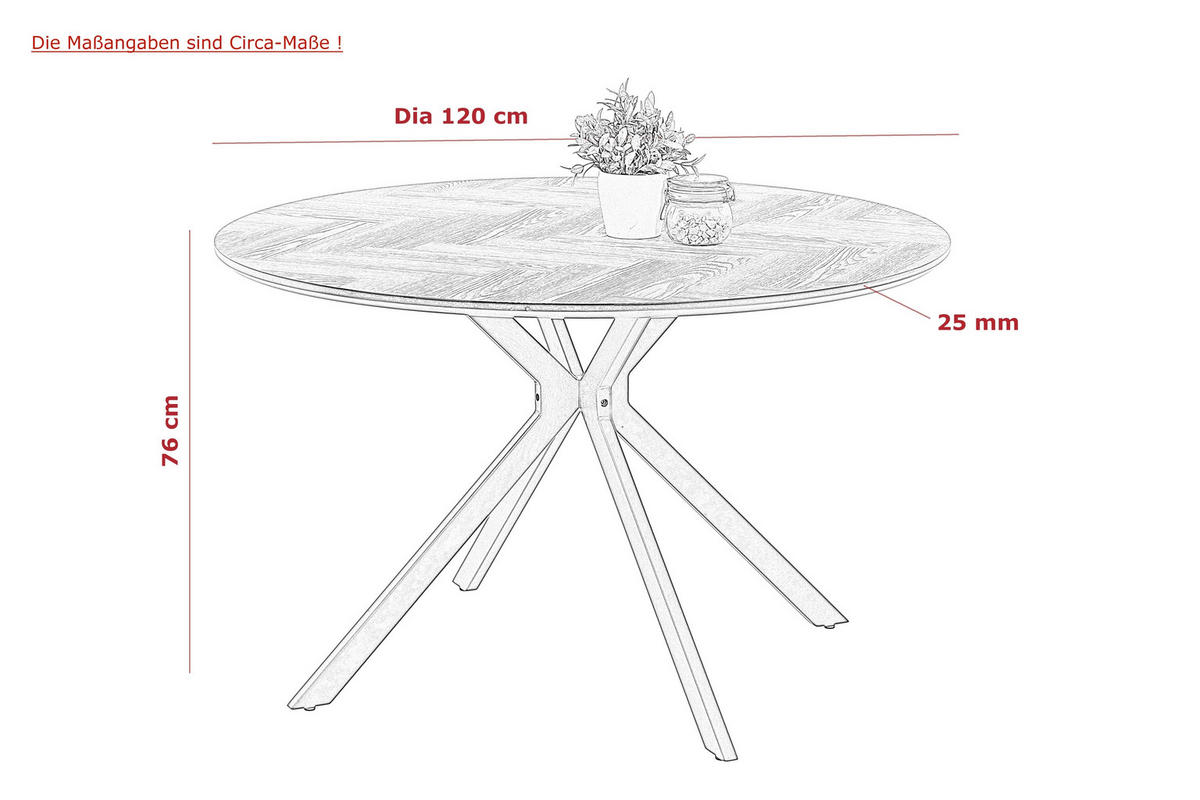 ESSTISCH in Holzwerkstoff 120/76/120 cm  - Hellgrau/Schwarz, MODERN, Holzwerkstoff (120/76/120cm) - MID.YOU