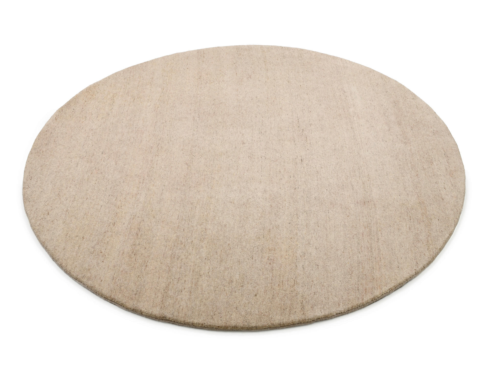 WOLLTEPPICH 150/150 cm Silverström Beige rund  - Beige, Basics, Textil (150/150cm) - Linea Natura