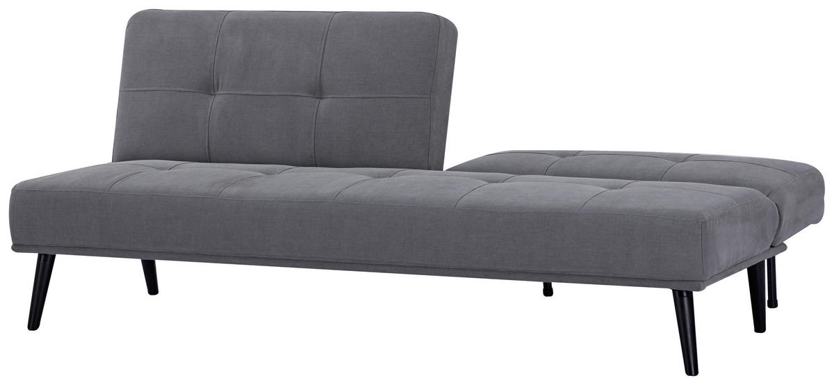 SCHLAFSOFA in Webstoff Grau  - Schwarz/Grau, Design, Holz/Textil (191/81/81cm) - MID.YOU