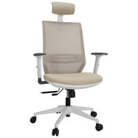 DREHSTUHL Netzbespannung, Flachgewebe Beige, Weiß  - Beige/Weiß, Basics, Kunststoff/Textil (70/117/62cm) - MID.YOU
