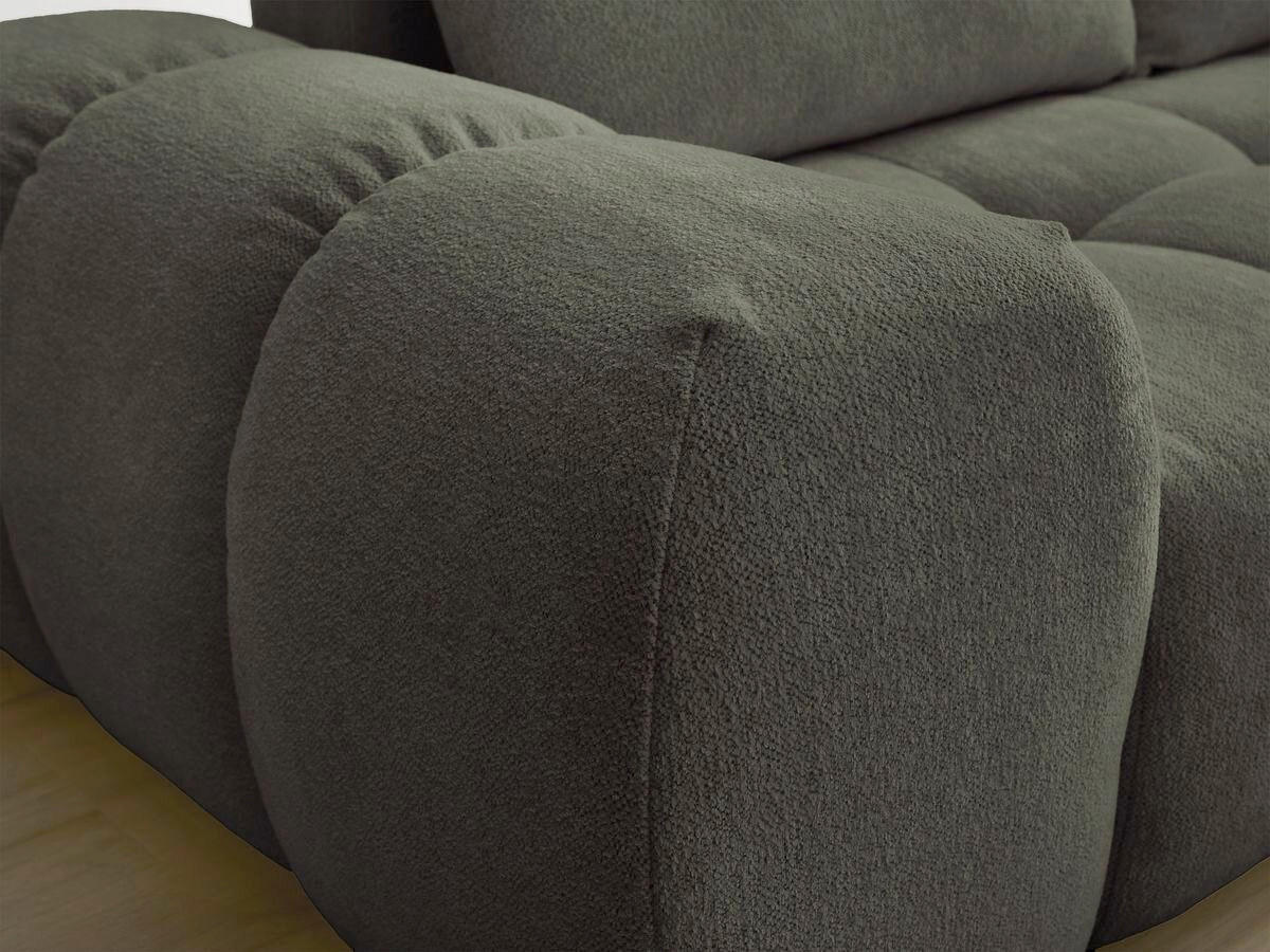 ECKSCHLAFSOFA EVEREST  mit Rücken echt, Armteil links, Armteil rechts Flachgewebe Grün  - Schwarz/Grün, MODERN, Kunststoff/Textil (320/212cm)