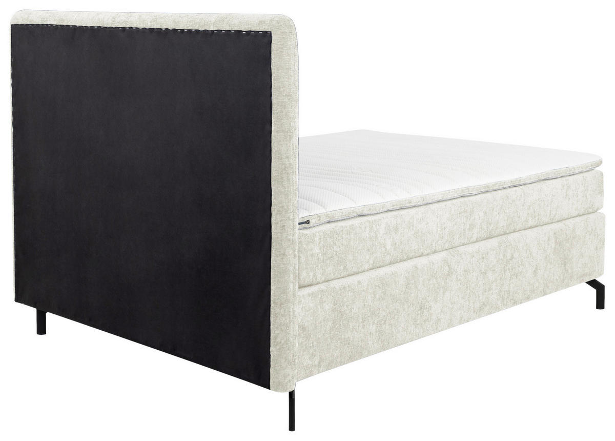 BOXSPRINGBETT 140/200 cm  in Greige  - Greige/Schwarz, Design, Textil/Metall (140/200cm) - Esposa
