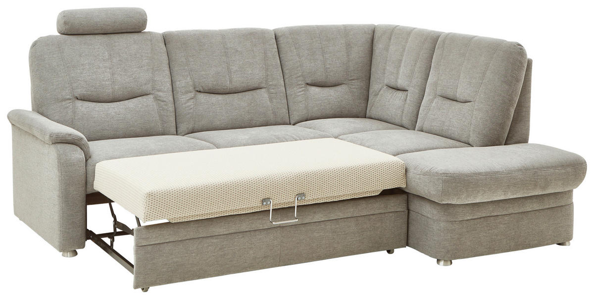 ECKSOFA Grau Chenille  - Schwarz/Grau, KONVENTIONELL, Kunststoff/Textil (235/185cm) - Beldomo Comfort