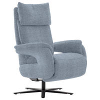FERNSEHSESSEL in Struktur Hellblau  - Schwarz/Hellblau, Modern, Textil/Metall (73/113-117/85cm) - Cantus