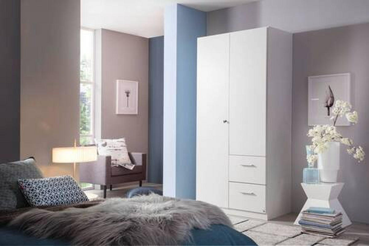 DREHTÜRENSCHRANK in Weiss  - Weiss, Basics, Holzwerkstoff (91/197/54cm) - Xora