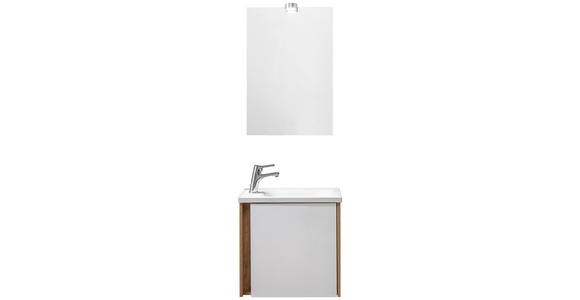 GÄSTEBAD - Eichefarben/Weiß, KONVENTIONELL, Glas/Holzwerkstoff (50cm) - Xora