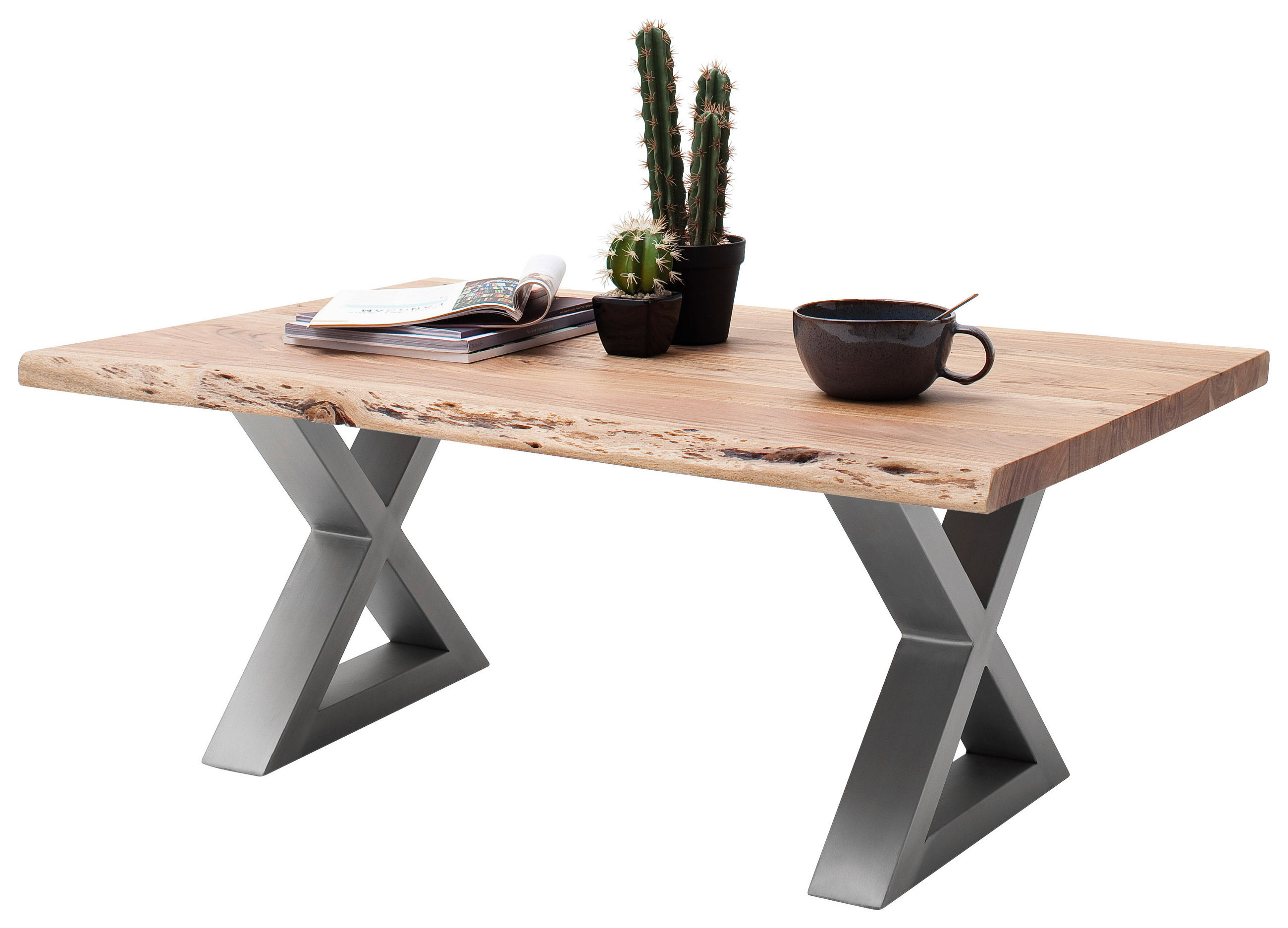 Couchtisch Holz Massiv Cartagena Akazie/Edelstahlf.