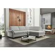ECKSOFA  in Webstoff Ecru  - Ecru/Schwarz, KONVENTIONELL, Textil/Metall (277/201cm) - Dieter Knoll