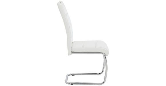 SCHWINGSTUHL  in Lederlook  - Chromfarben/Weiß, Design, Textil/Metall (43/98/59cm) - Carryhome