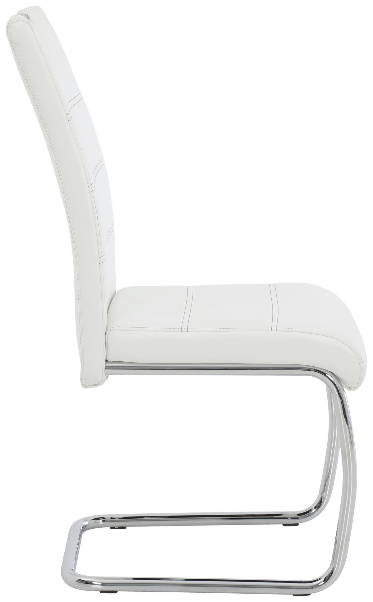 SCHWINGSTUHL  in Lederlook  - Chromfarben/Weiß, Design, Textil/Metall (43/98/59cm) - Carryhome