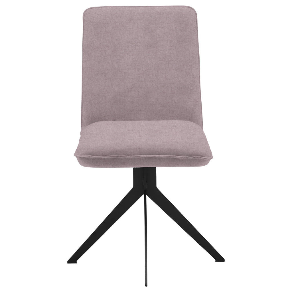 Thumbnail - Voleo Stuhl, Rosa, Schwarz, Metall, Textil, Sternfuß, 46.5x87x64 cm, Stoffauswahl, Sitzfläche 360° drehbar, Esszimmer, S...