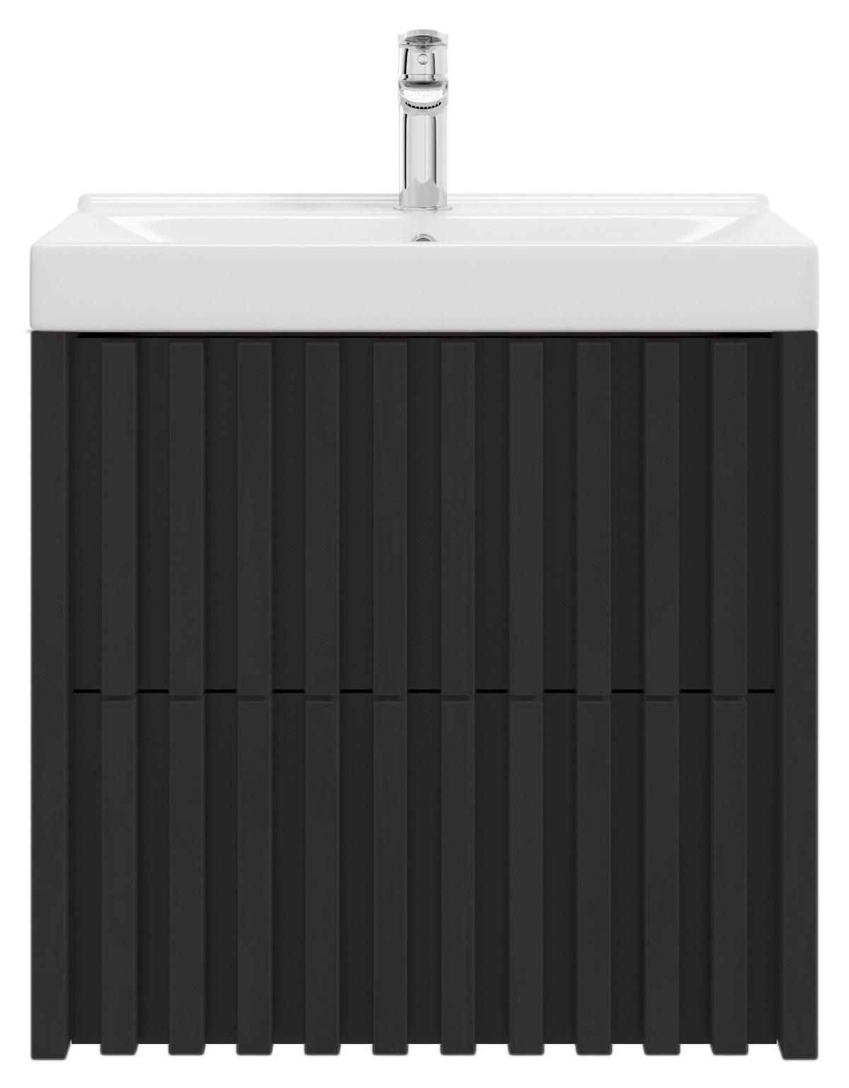 WASCHTISCHKOMBI 61 cm  - Schwarz/Weiß, MODERN, Keramik/Holzwerkstoff (61cm) - MID.YOU