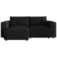 ECKSOFA Anthrazit Cord Zierkissen, Rückenkissen, Schlaffunktion, Rücken echt  - Anthrazit/Schwarz, MODERN, Kunststoff/Textil (153/250cm) - Xora