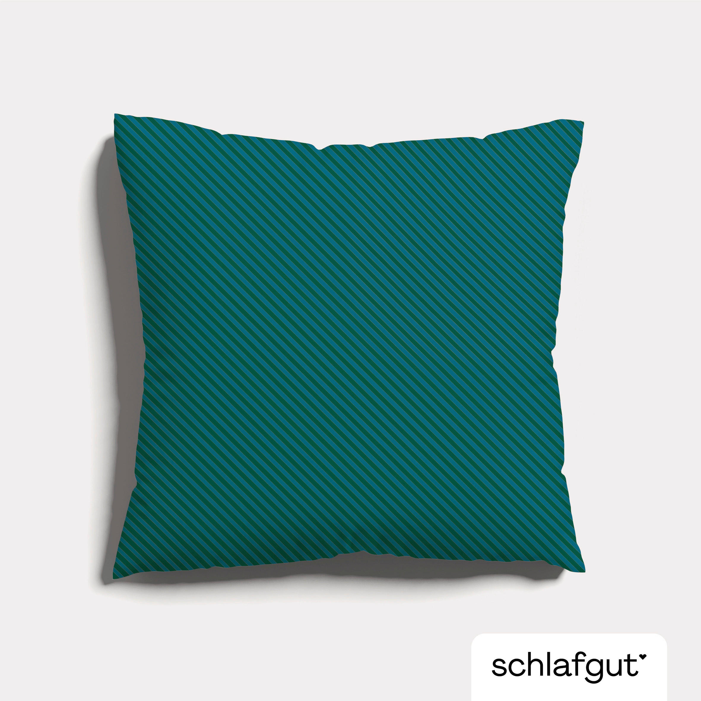KOPFKISSENBEZUG 80/80 cm  - Dunkelgrün/Petrol, Basics, Textil (80/80cm) - Schlafgut