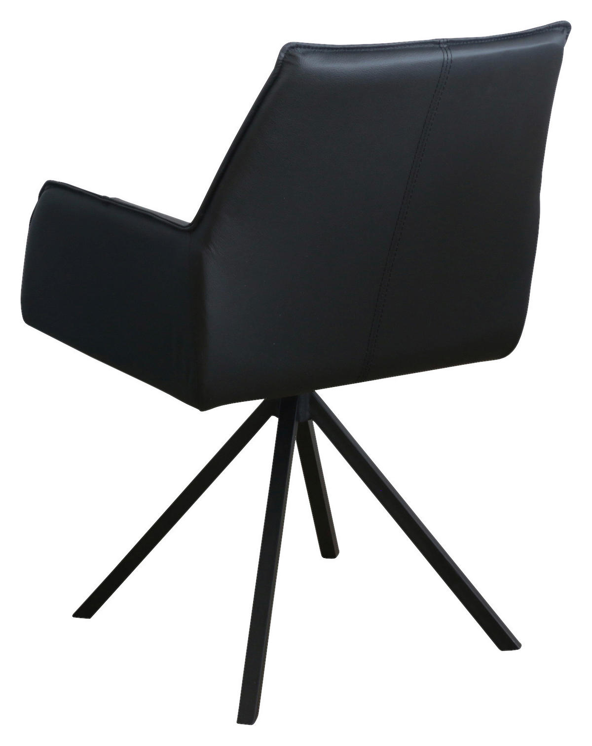 STOLICA S NASLONOM ZA RUKE  crna  metal, koža      - crna, Design, koža/metal (59,5/87,5/69cm) - Novel