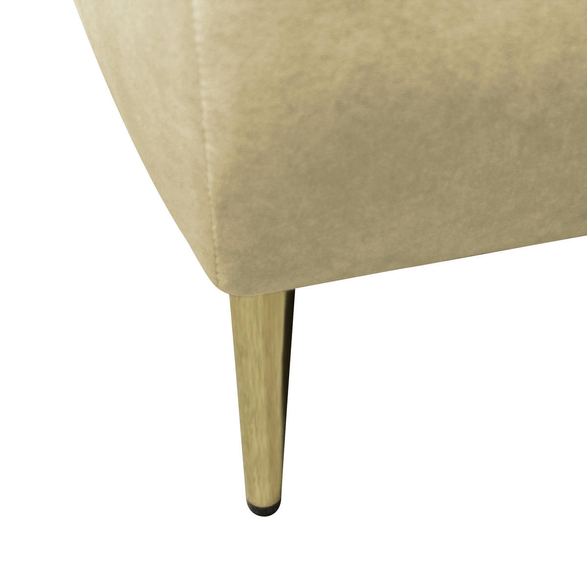 SCHLAFSOFA in Velours Beige  - Beige/Goldfarben, Design, Textil/Metall (200/90/97cm) - MID.YOU