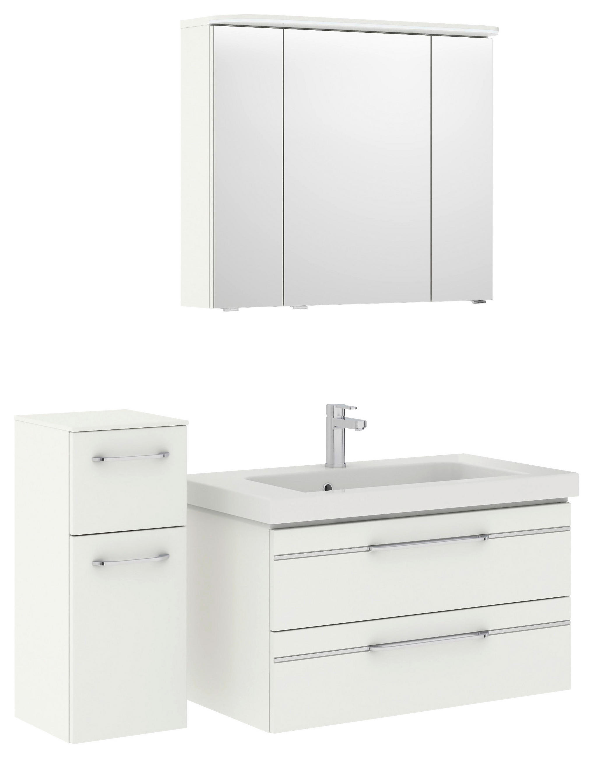 BADEZIMMER 4-teilig  in 122 cm  - Chromfarben/Weiß Hochglanz, KONVENTIONELL, Glas/Holzwerkstoff (122cm) - Pelipal