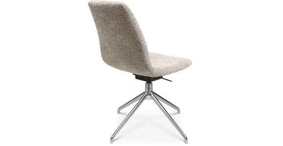 STUHL in Aluminium Bouclé Metall, Textil - Greige/Alufarben, Design, Textil/Metall (46/81,5-84,5/55cm) - Johann Jakob