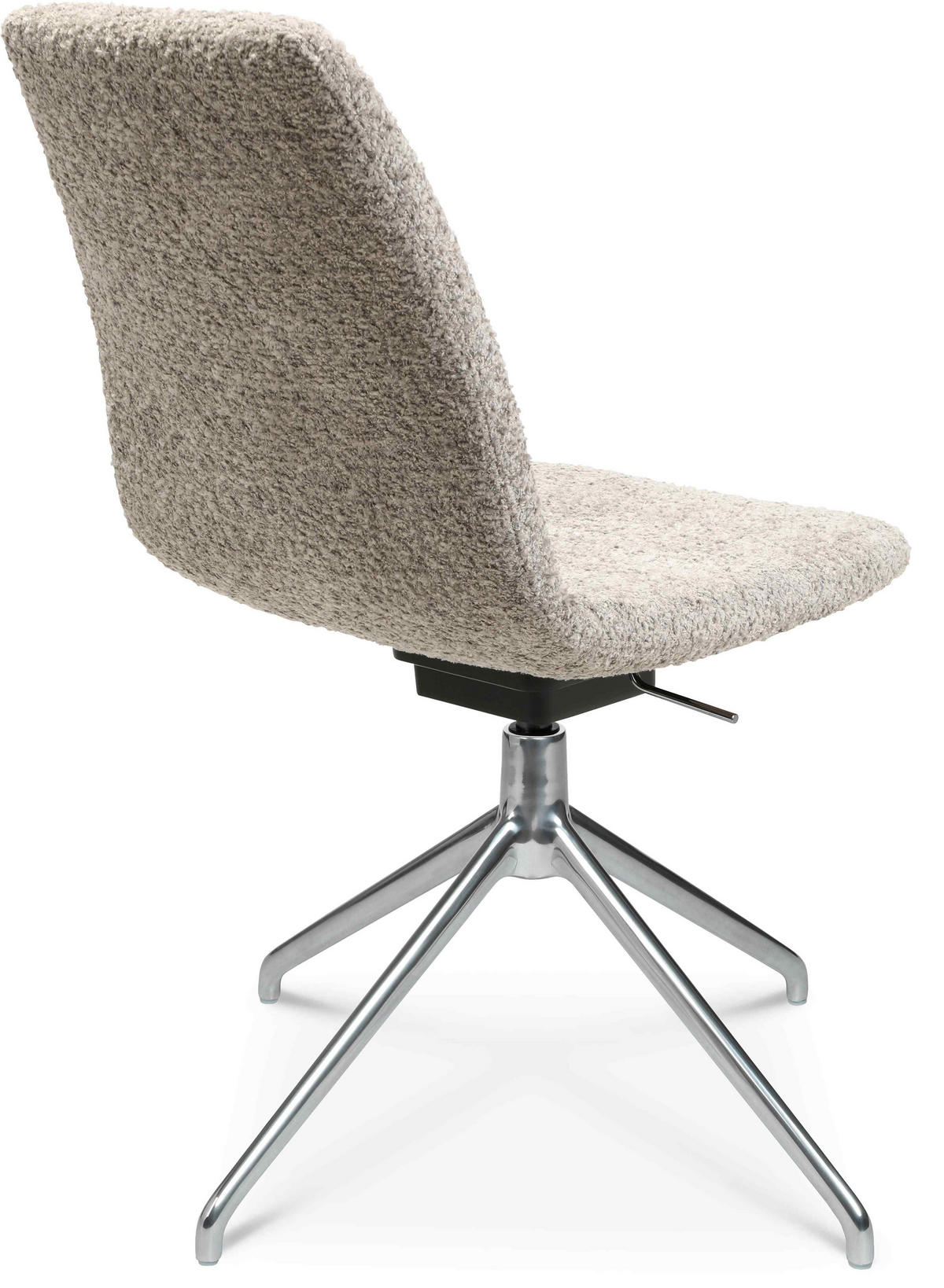 STUHL  in Aluminium Bouclé  - Greige/Alufarben, Design, Textil/Metall (46/81,5-84,5/55cm) - Johann Jakob