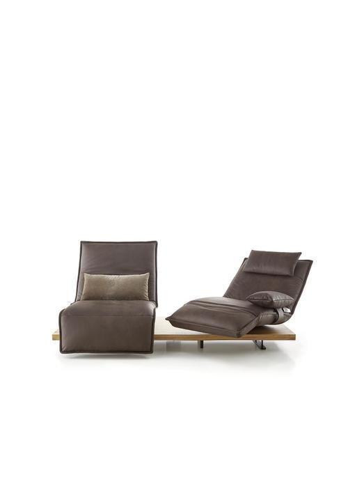 2-SITZER-SOFA Echtleder Eichefarben, Dunkelbraun  - Eichefarben/Dunkelbraun, Natur, Leder/Holz (240/63/115cm) - Koinor