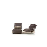 2-SITZER-SOFA in Echtleder Eichefarben, Dunkelbraun  - Eichefarben/Dunkelbraun, Natur, Leder/Holz (240/63/115cm) - Koinor