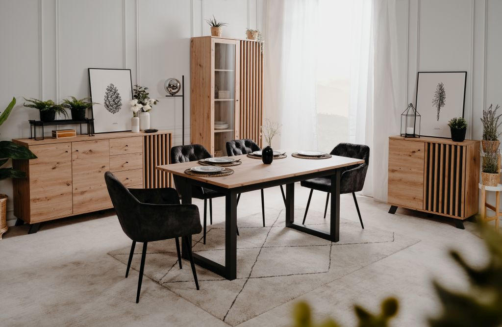 SIDEBOARD Medan  in 160/85/40 cm  - Anthrazit/Schwarz, LIFESTYLE, Holzwerkstoff/Metall (160/85/40cm) - MID.YOU