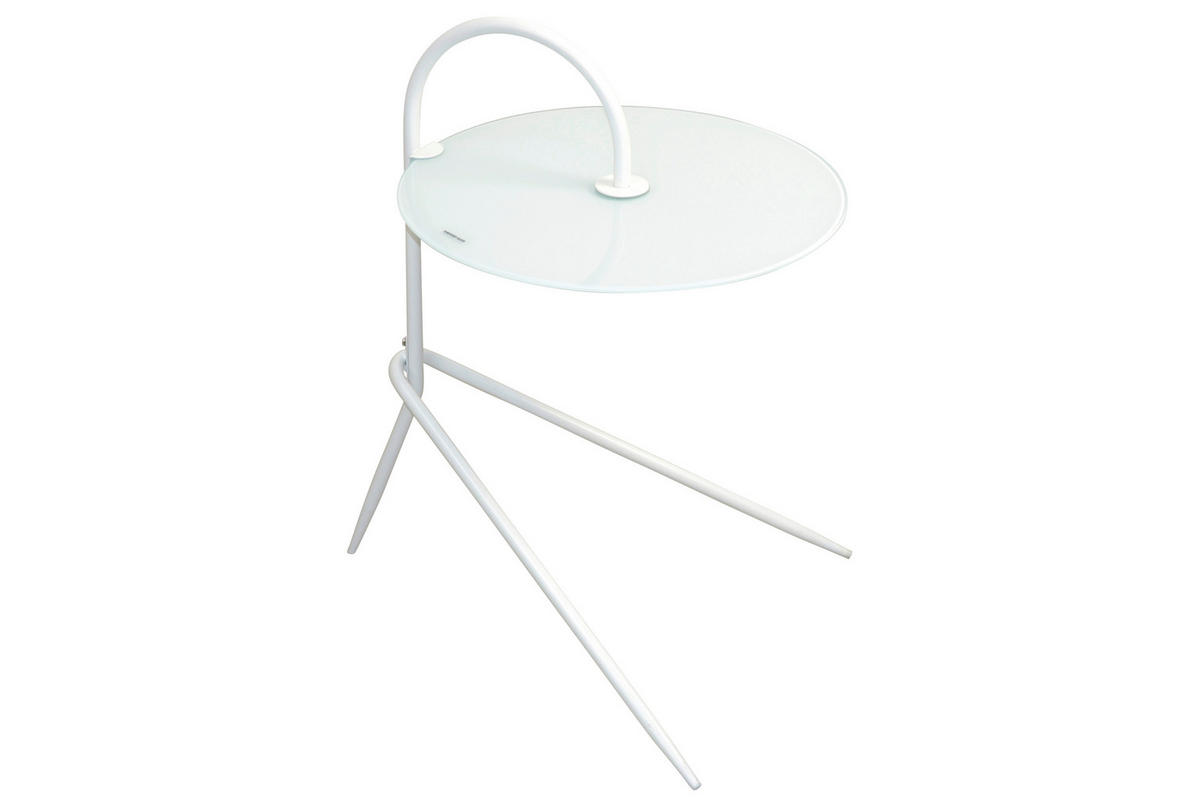 BEISTELLTISCH 45/52/64 cm Weiß rund  - Weiß, Design, Glas/Metall (45/52/64cm) - MID.YOU