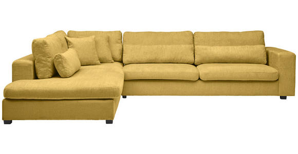 ECKSOFA  in Chenille Dunkelgelb  250/314 cm  - Dunkelgelb/Schwarz, KONVENTIONELL, Kunststoff/Textil (250/314cm) - Carryhome