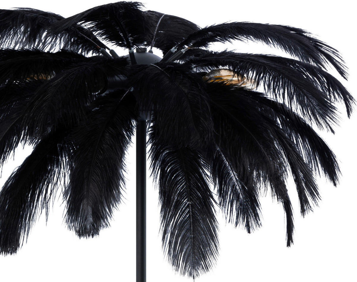 STEHLEUCHTE 55/160 cm    - Schwarz, Trend, Textil/Metall (55/160cm) - Novel