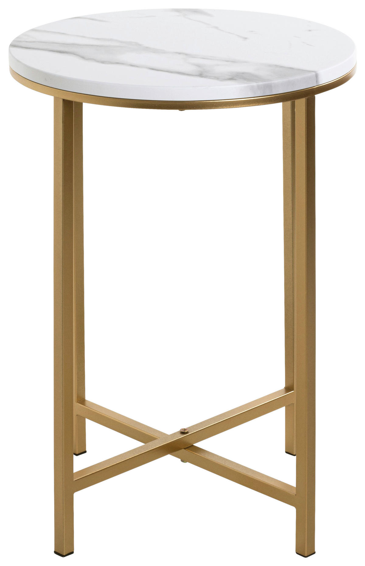 MIZICA, bela, zlate barve  - zlate barve/bela, Trend, kovina/leseni material (39/39/53cm) - MID.YOU