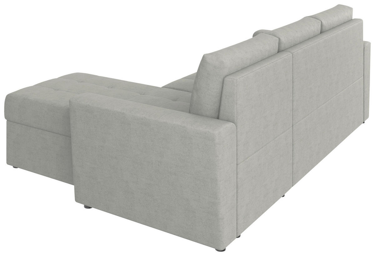 ECKSOFA TERMOLI in Jacquard Hellgrau  231/155 cm  - Hellgrau/Schwarz, Design, Kunststoff/Textil (231/155cm) - MID.YOU