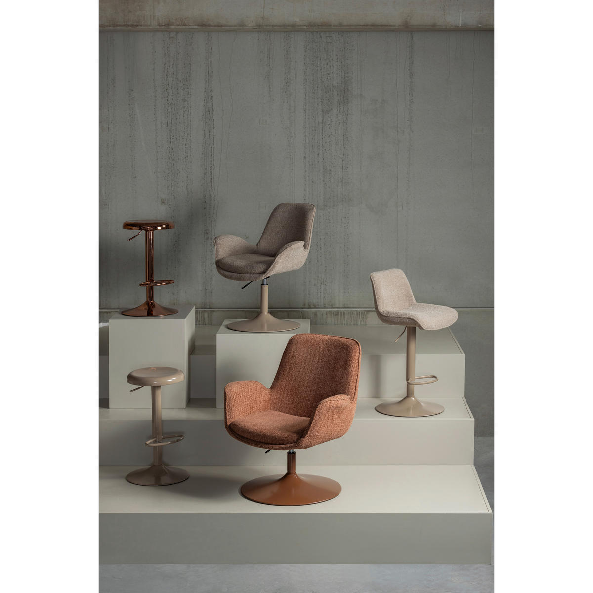 BARHOCKER Webstoff Sandfarben Gusseisen  - Sandfarben, MODERN, Textil/Metall (45/110/50cm) - Livetastic