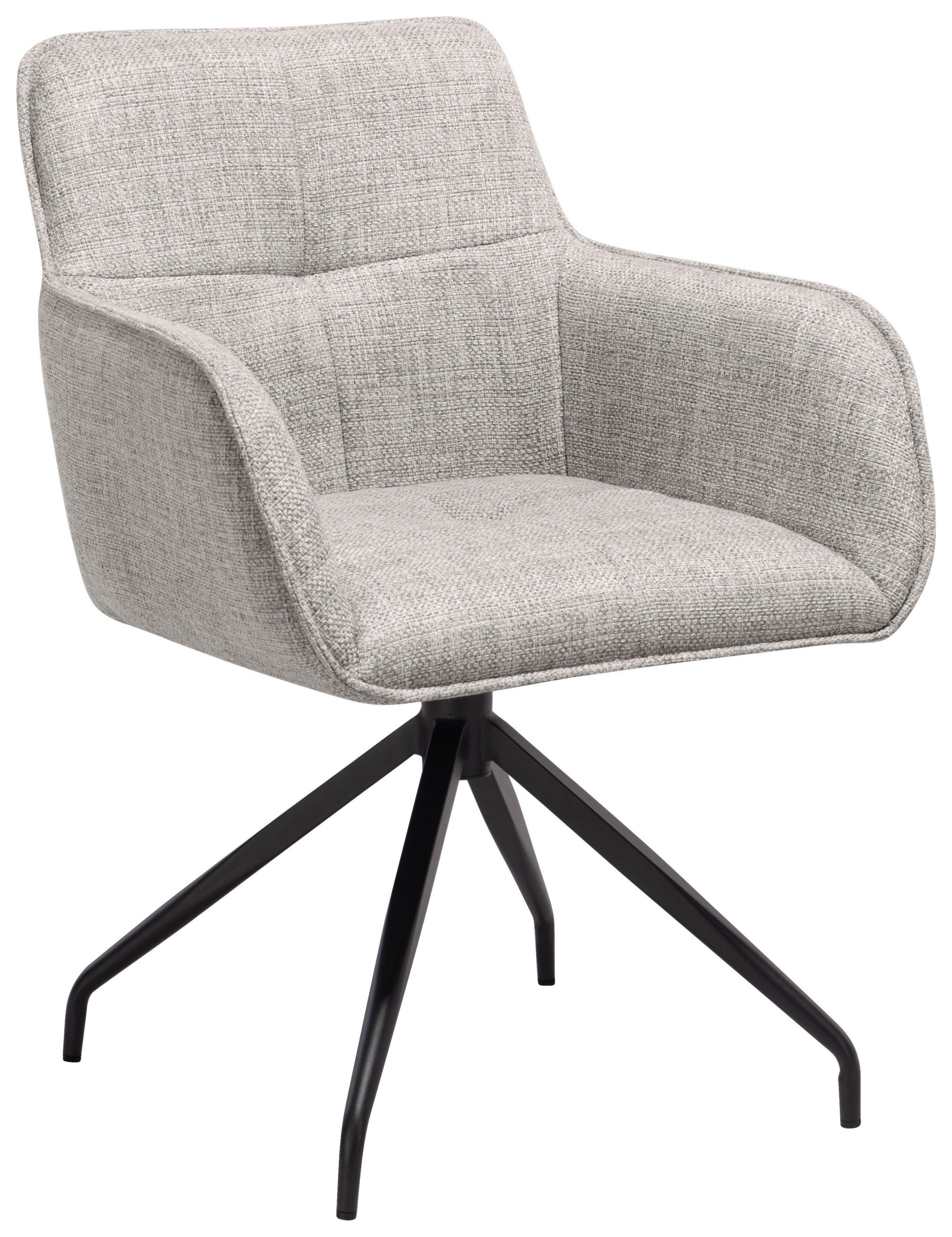 Scaun Cu Brațe din metal, textil, bej - bej/negru, Design, metal/textil (63/84/62cm) - Novel