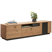 TV KOMODA antracit, boja hrasta  - boja hrasta/crna, Dizajnerski, metal/pločasti materijal (205/53/50cm) - Hom`in