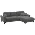 ECKSOFA in Webstoff Anthrazit  - Anthrazit/Schwarz, KONVENTIONELL, Kunststoff/Textil (281/189cm) - Carryhome