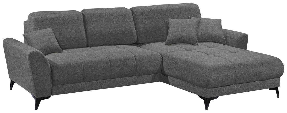 ECKSOFA in Webstoff Anthrazit  - Anthrazit/Schwarz, Konventionell, Kunststoff/Textil (281/189cm) - Carryhome