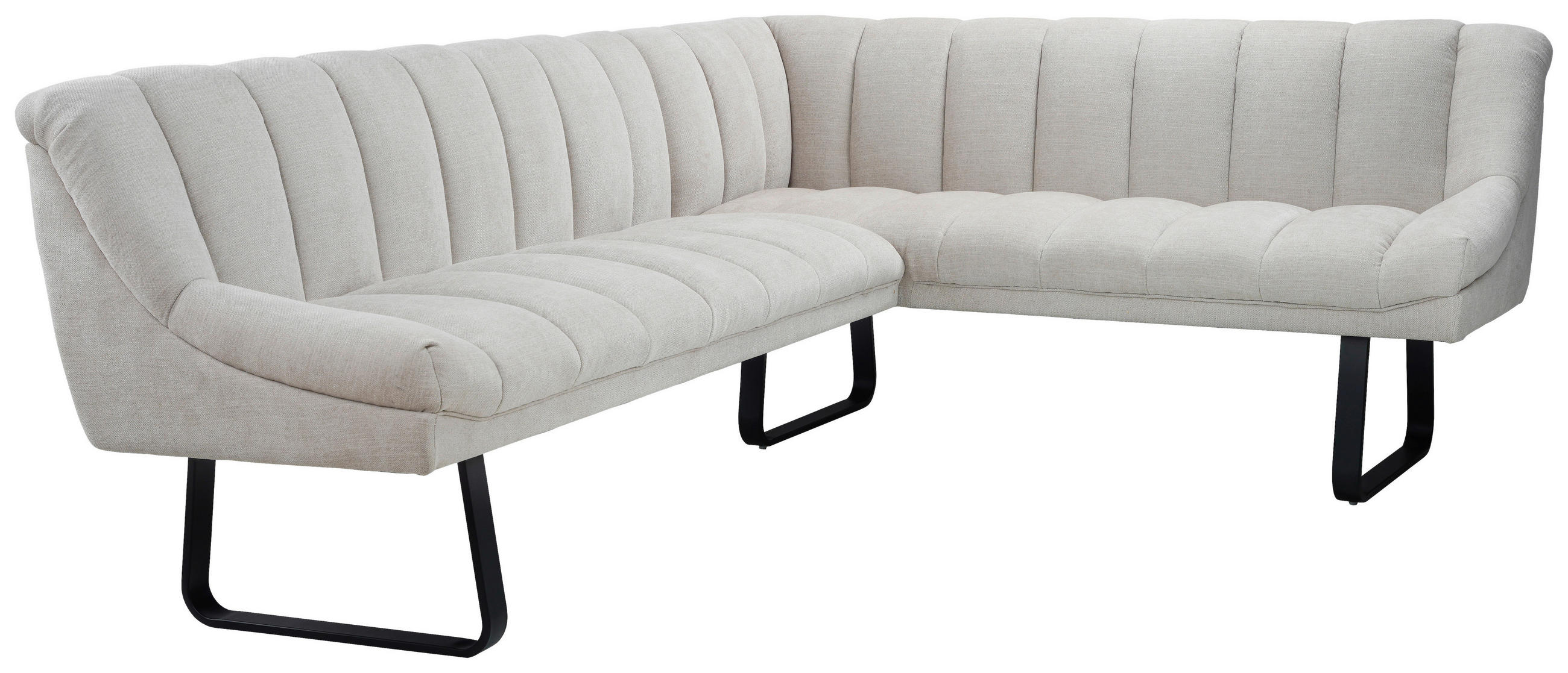 ECKBANK  in Hellgrau  - Hellgrau/Schwarz, MODERN, Textil/Metall (174/230/82/69cm) - Livetastic
