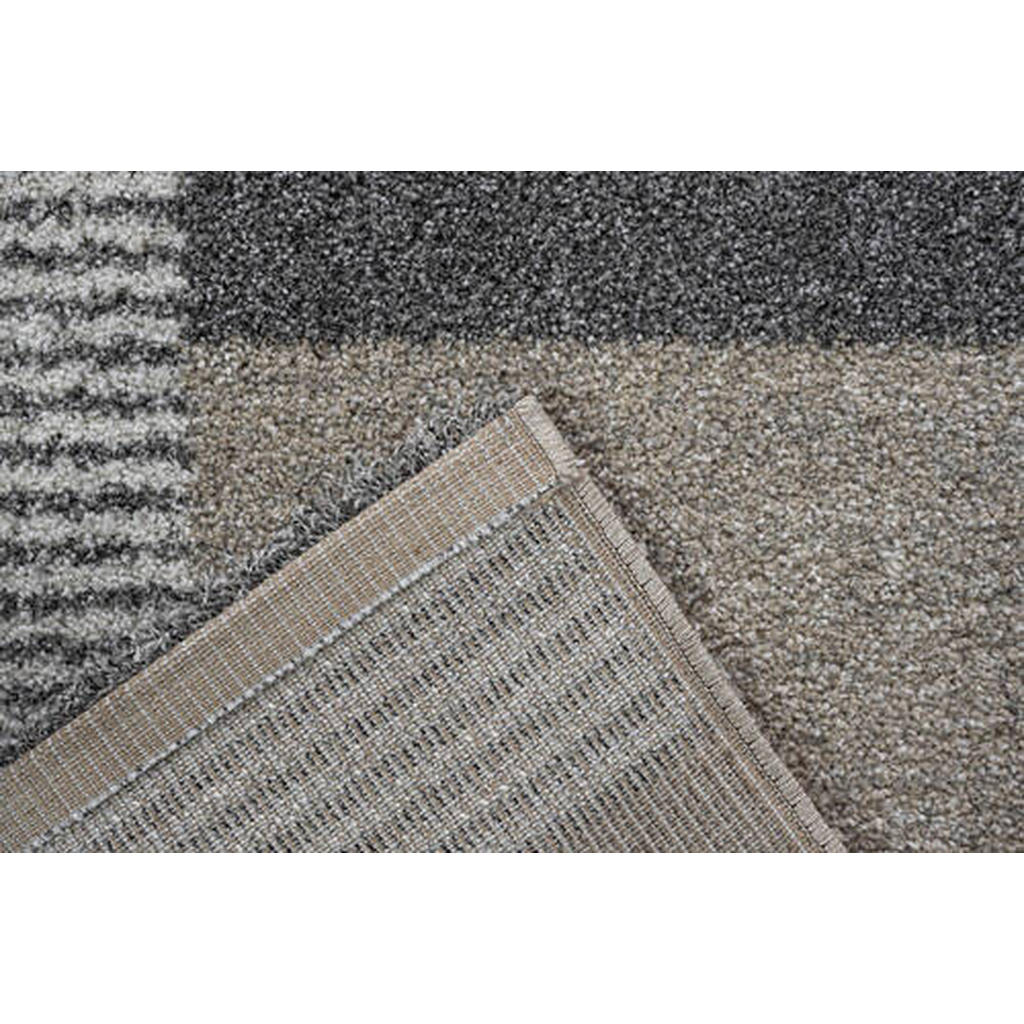 Thumbnail - Novel Webteppich Mehari, Creme, Grau, Dunkelgrau, Textil, Patchwork, rechteckig, 80x150 cm, Oeko-Tex® Standard 100, für ...