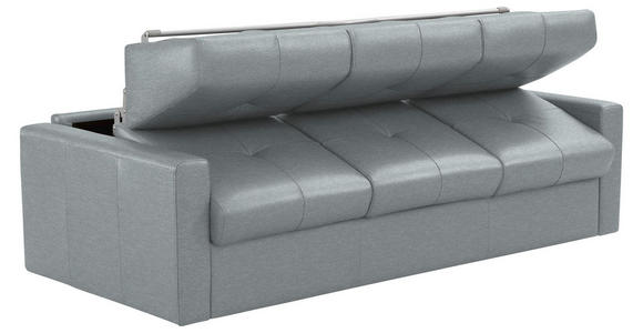 SCHLAFSOFA Bard in Echtleder Silberfarben  - Silberfarben/Schwarz, KONVENTIONELL, Leder/Kunststoff (206/81/96cm) - Novel