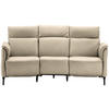 TRAPEZSOFA Echtleder Ecru  - Ecru/Schwarz, KONVENTIONELL, Leder/Metall (221/103/95cm) - Dieter Knoll