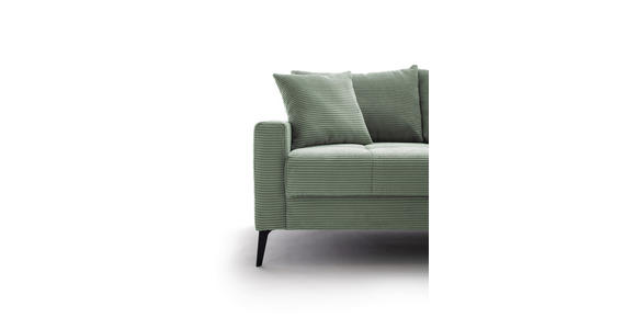 ECKSOFA  in Cord Pastellgrün  280/173 cm  - Pastellgrün/Schwarz, KONVENTIONELL, Textil/Metall (280/173cm) - Hom`in